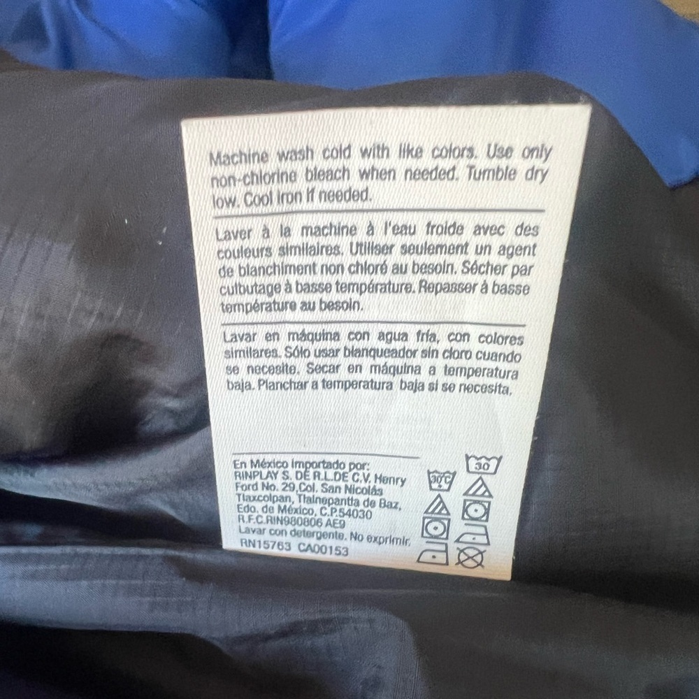 Champion Blue and Black Puffer Jacket Insulated Design~Medium - Picture 5 of 6